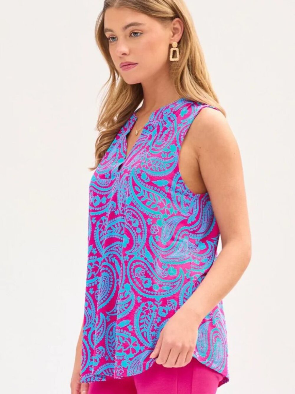 DEAR SCARLETT Lizzy Tank Top in Pink/Aqua
